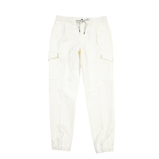 PT TORINO “SOFT FIT” ビスコース混 ドローコード付ワンタックカーゴパンツ ホワイト 48 | GUARDAROBA MILANO OFFICIAL STORE