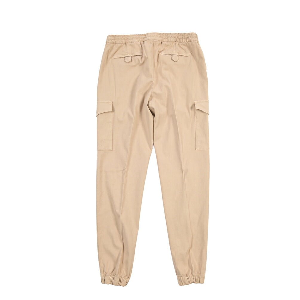 PT TORINO “SOFT FIT” カシミヤ混コットン ドローコード付ワンタックカーゴパンツ ベージュ 48 | GUARDAROBA MILANO OFFICIAL STORE