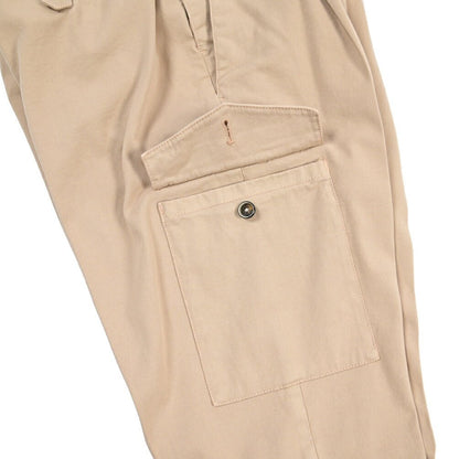 PT TORINO “SOFT FIT” カシミヤ混コットン ドローコード付ワンタックカーゴパンツ ベージュ 48 | GUARDAROBA MILANO OFFICIAL STORE