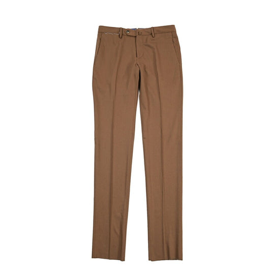 PT TORINO “SUPERSLIM FIT” ストレッチウール ノータックスラックス ブラウン 46 | GUARDAROBA MILANO OFFICIAL STORE
