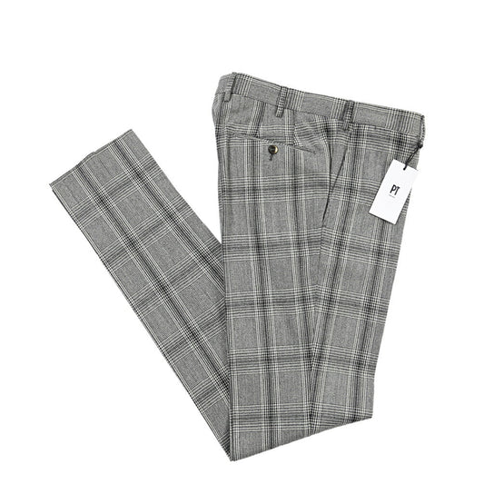PT TORINO “SUPERSLIM FIT” コットン混ウール ノータックパンツ グレー 50 | GUARDAROBA MILANO OFFICIAL STORE