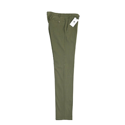 PT TORINO “SUPERSLIM FIT” モダール混コットン ノータックパンツ カーキグリーン 46 | GUARDAROBA MILANO OFFICIAL STORE