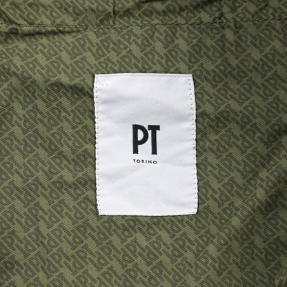 PT TORINO “SUPERSLIM FIT” モダール混コットン ノータックパンツ カーキグリーン 46 | GUARDAROBA MILANO OFFICIAL STORE