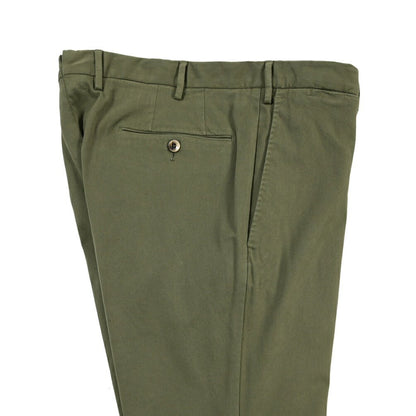 PT TORINO “SUPERSLIM FIT” モダール混コットン ノータックパンツ カーキグリーン 46 | GUARDAROBA MILANO OFFICIAL STORE