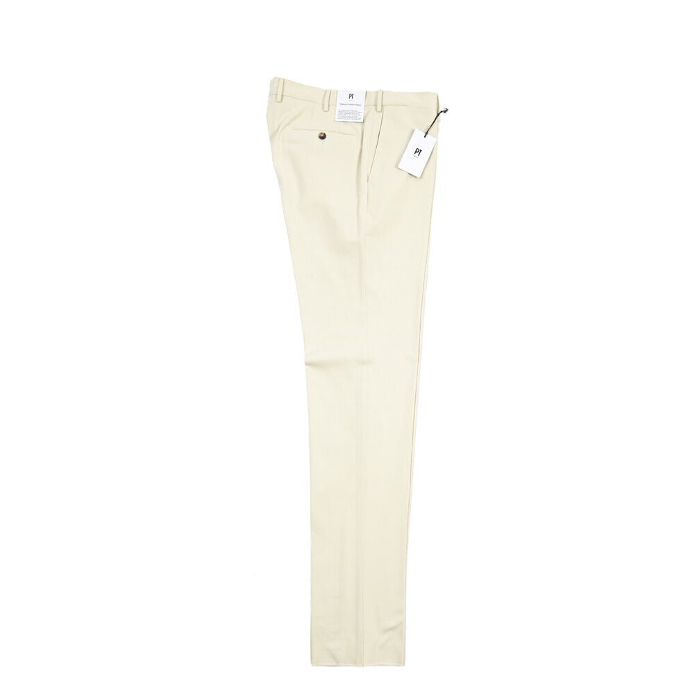 PT TORINO “SUPERSLIM FIT” カシミヤ混コットン ノータックパンツ オフホワイト 52 | GUARDAROBA MILANO OFFICIAL STORE