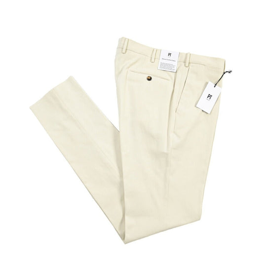 PT TORINO “SUPERSLIM FIT” カシミヤ混コットン ノータックパンツ オフホワイト 52 | GUARDAROBA MILANO OFFICIAL STORE