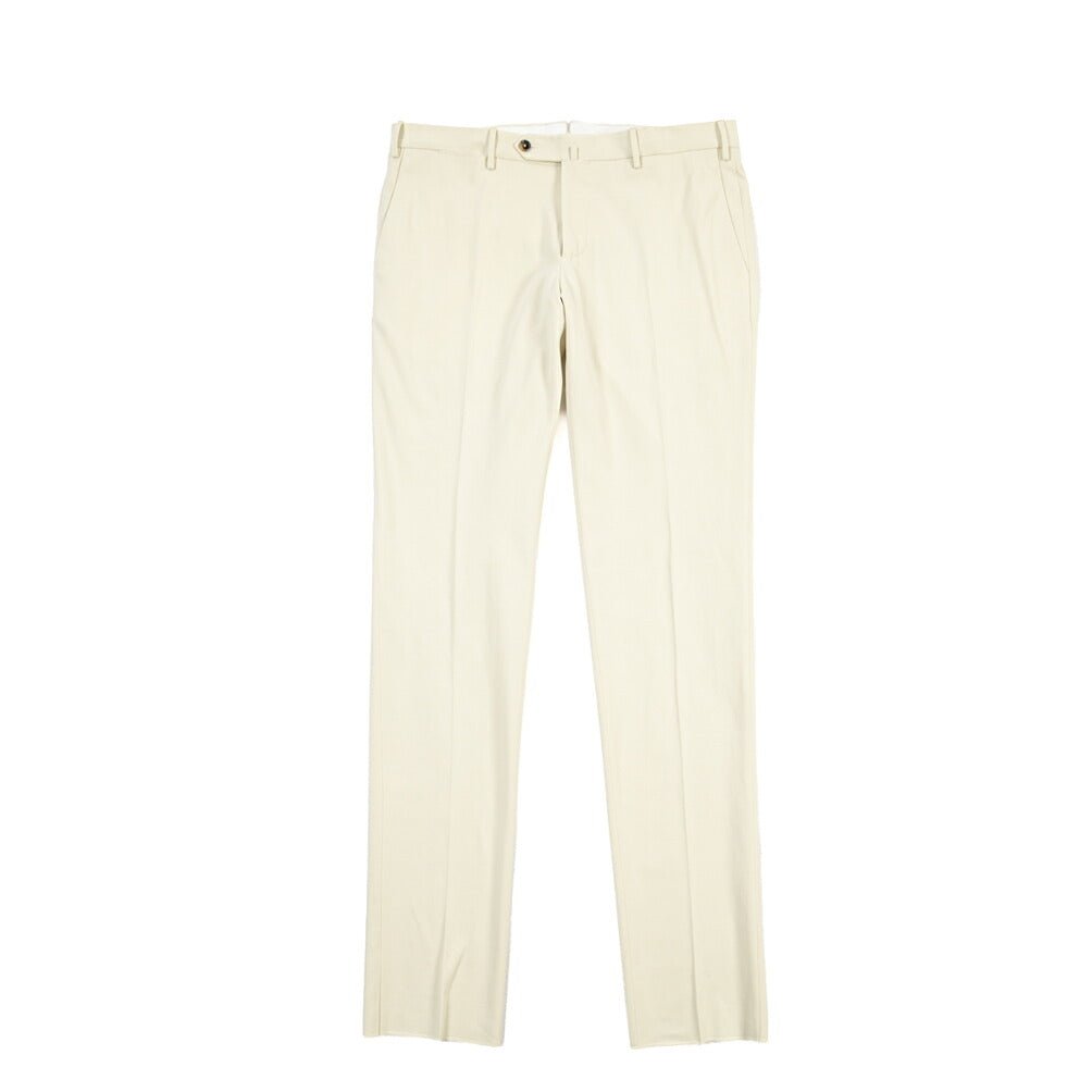 PT TORINO “SUPERSLIM FIT” カシミヤ混コットン ノータックパンツ オフホワイト 52 | GUARDAROBA MILANO OFFICIAL STORE