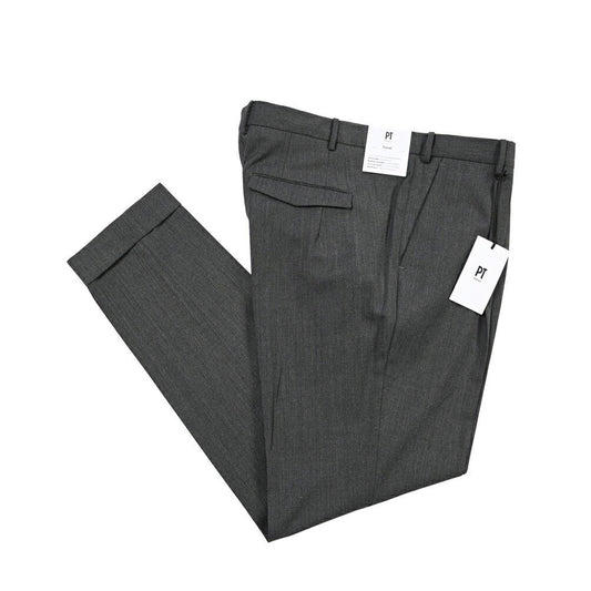 PT TORINO Travel “MASTER FIT” 高機能ストレッチウール ワンタックスラックス / TECHNO WASHABLE WOOL グレー 46 | GUARDAROBA MILANO OFFICIAL STORE