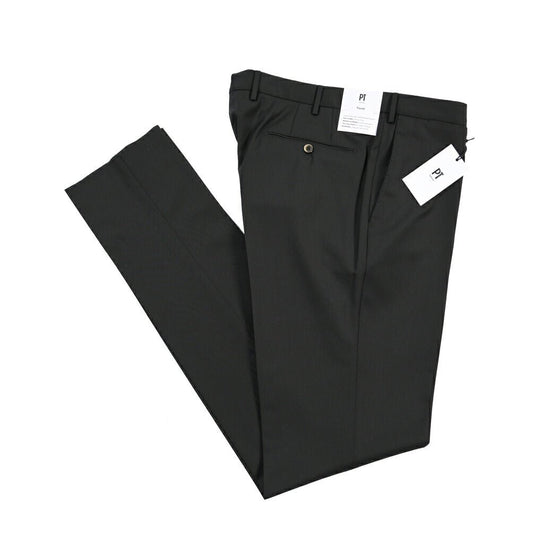 PT TORINO Travel “SUPERSLIM FIT” 高機能ストレッチウール ノータックスラックス / TECHNO WASHABLE WOOL ブラック 54 | GUARDAROBA MILANO OFFICIAL STORE