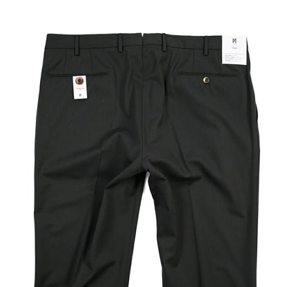 PT TORINO Travel “SUPERSLIM FIT” 高機能ストレッチウール ノータックスラックス / TECHNO WASHABLE WOOL ブラック 54 | GUARDAROBA MILANO OFFICIAL STORE