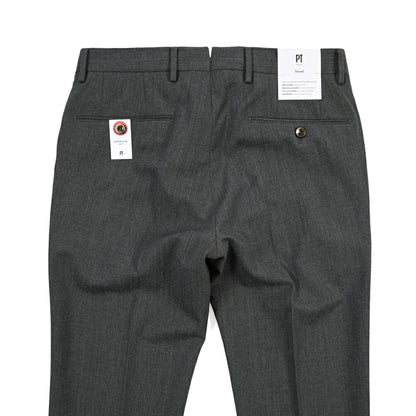 PT TORINO Travel “SUPERSLIM FIT” 高機能ストレッチウール ノータックスラックス / TECHNO WASHABLE WOOL グレー 44 | GUARDAROBA MILANO OFFICIAL STORE