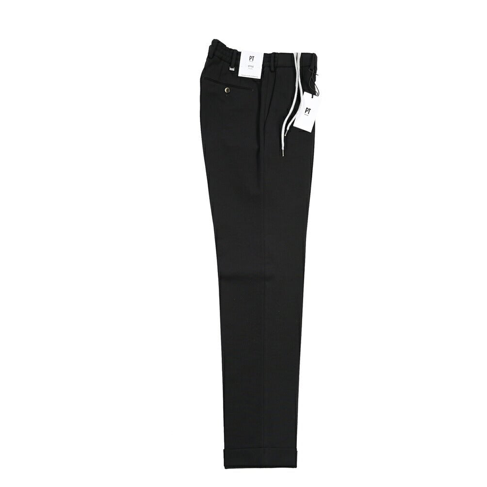 PT TORINO Traveller “SLIM FIT” ポンチジャージー ドローコード付きイージーパンツ ブラック 44 | GUARDAROBA MILANO OFFICIAL STORE