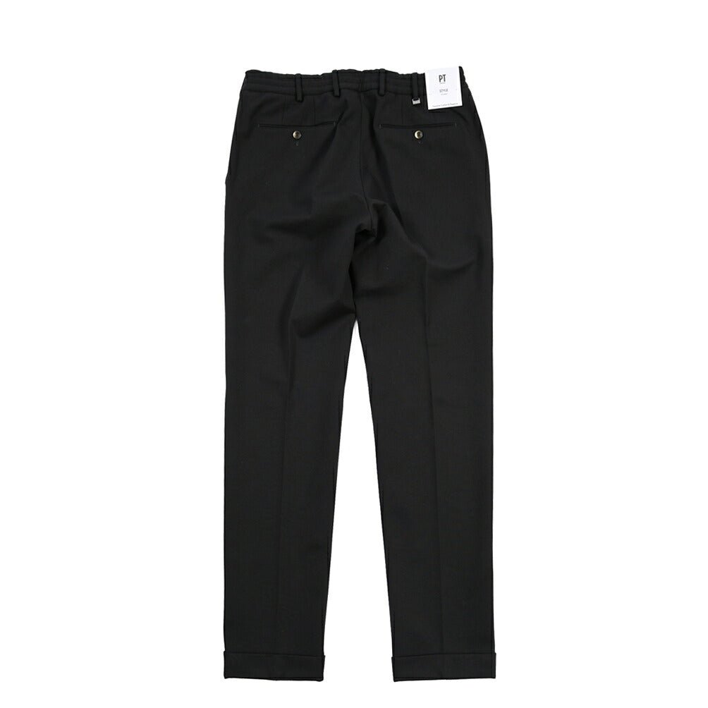 PT TORINO Traveller “SLIM FIT” ポンチジャージー ドローコード付きイージーパンツ ブラック 44 | GUARDAROBA MILANO OFFICIAL STORE