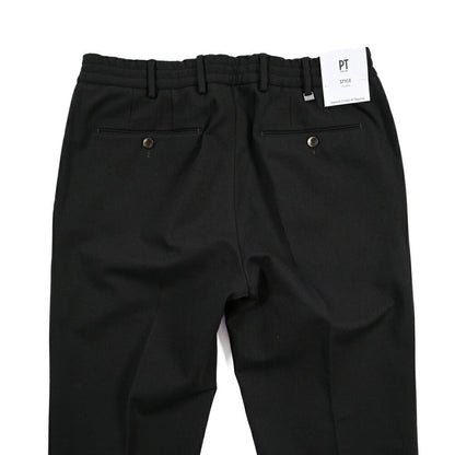 PT TORINO Traveller “SLIM FIT” ポンチジャージー ドローコード付きイージーパンツ ブラック 44 | GUARDAROBA MILANO OFFICIAL STORE