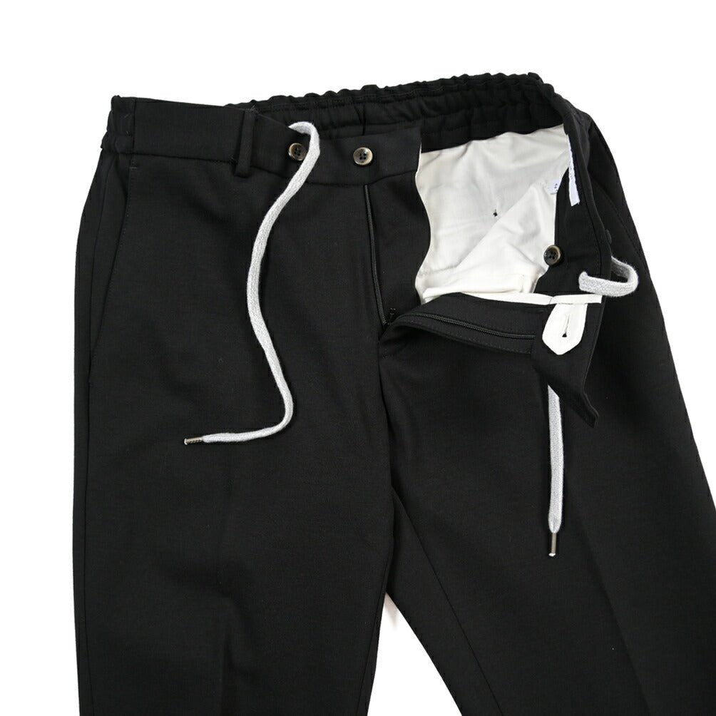 PT TORINO Traveller “SLIM FIT” ポンチジャージー ドローコード付きイージーパンツ ブラック 44 | GUARDAROBA MILANO OFFICIAL STORE