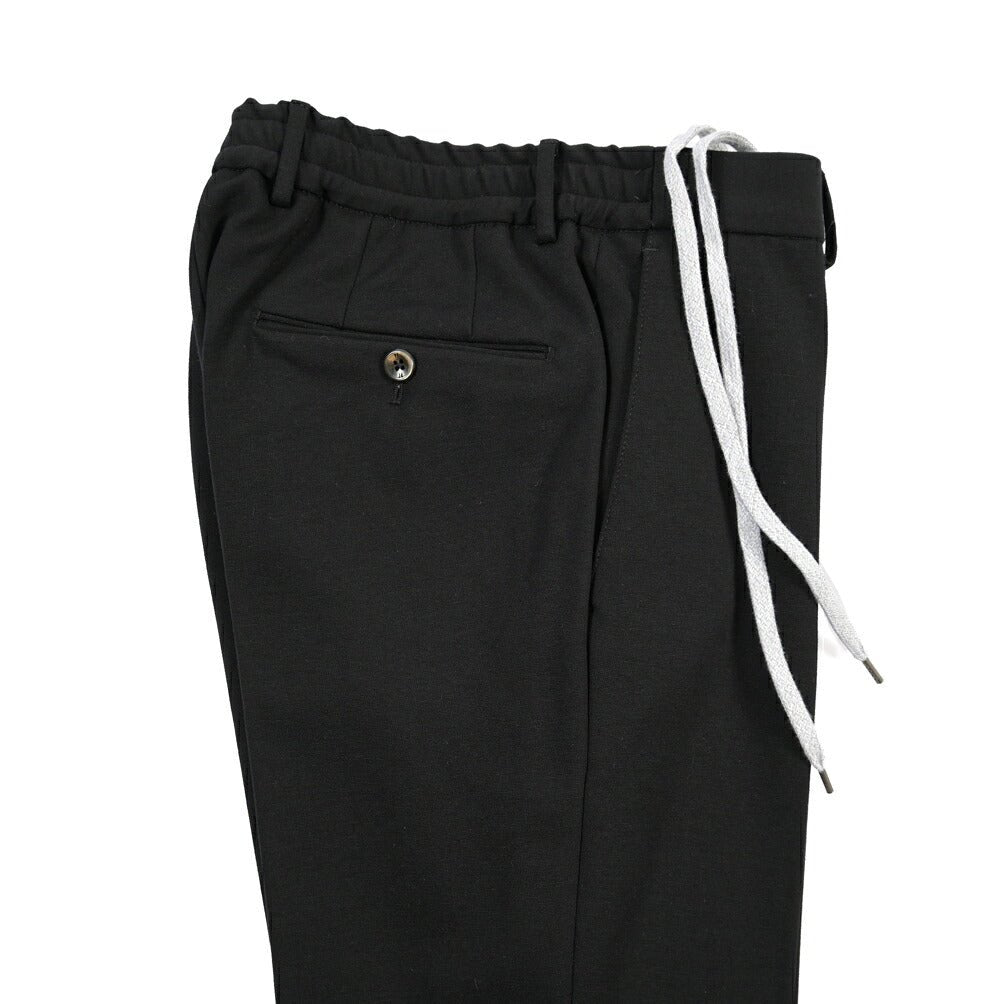 PT TORINO Traveller “SLIM FIT” ポンチジャージー ドローコード付きイージーパンツ ブラック 44 | GUARDAROBA MILANO OFFICIAL STORE