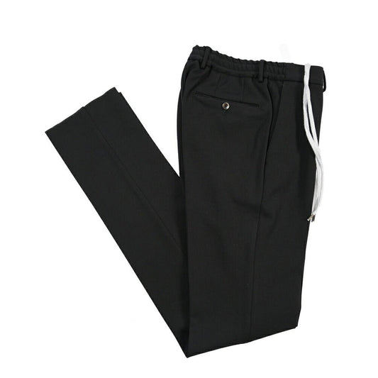 PT TORINO Traveller “SLIM FIT” ポンチジャージー ドローコード付きイージーパンツ ブラック 44 | GUARDAROBA MILANO OFFICIAL STORE