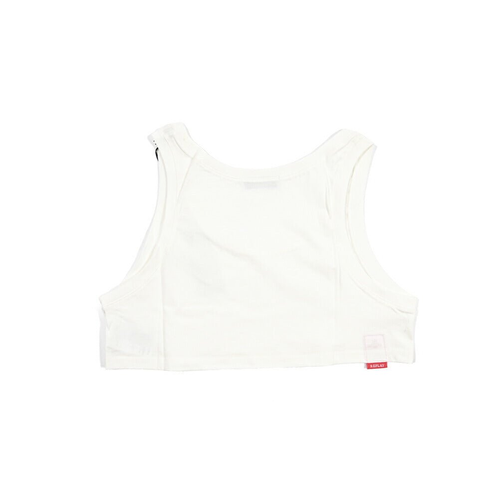 REPLAY コットン100% クロップドタンクトップ / レディース ホワイト 2XS | GUARDAROBA MILANO OFFICIAL STORE
