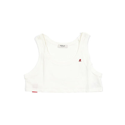 REPLAY コットン100% クロップドタンクトップ / レディース ホワイト 2XS | GUARDAROBA MILANO OFFICIAL STORE