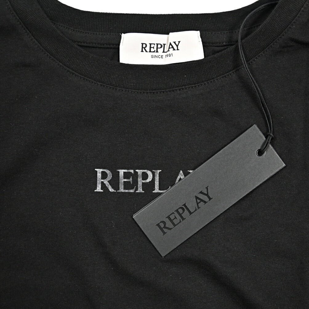 REPLAY コットン100% クロップドノースリーブTシャツ / レディース ブラック 2XS | GUARDAROBA MILANO OFFICIAL STORE
