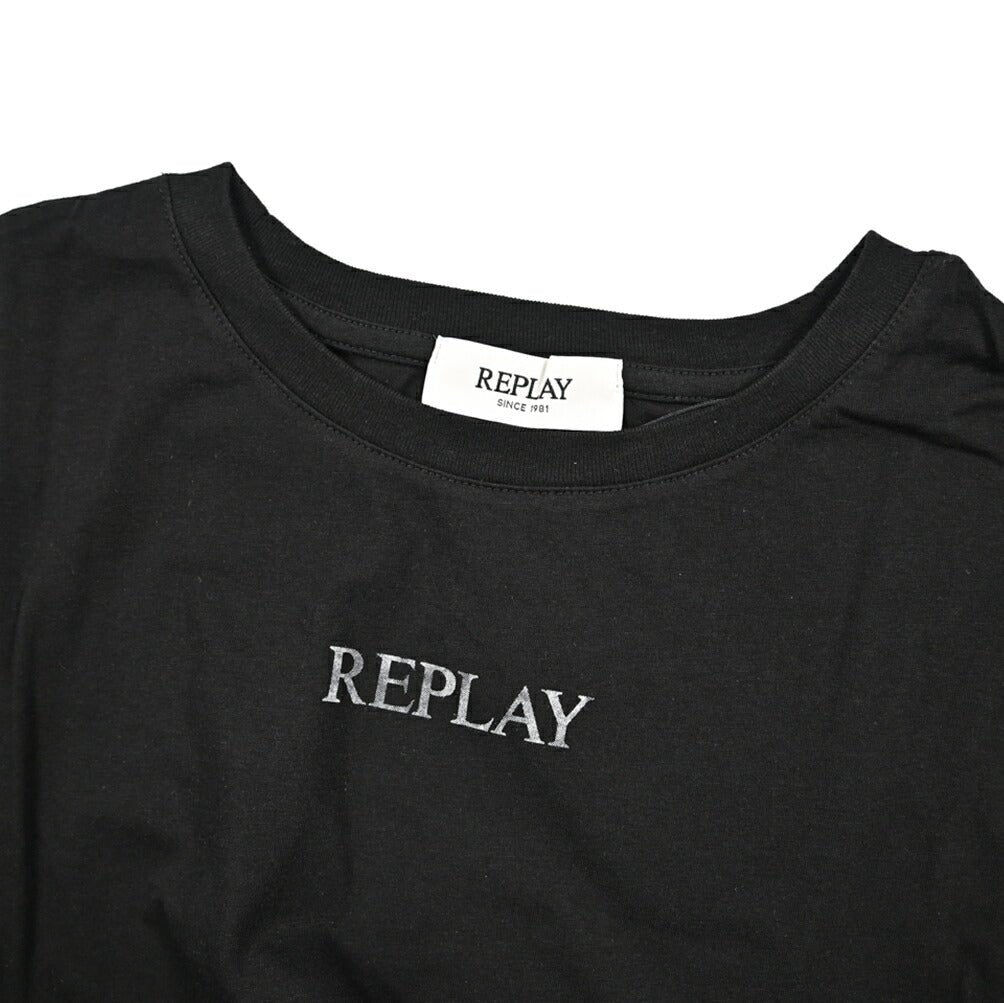 REPLAY コットン100% クロップドノースリーブTシャツ / レディース ブラック 2XS | GUARDAROBA MILANO OFFICIAL STORE
