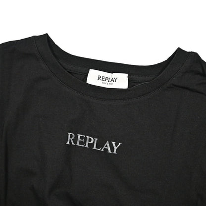 REPLAY コットン100% クロップドノースリーブTシャツ / レディース ブラック 2XS | GUARDAROBA MILANO OFFICIAL STORE