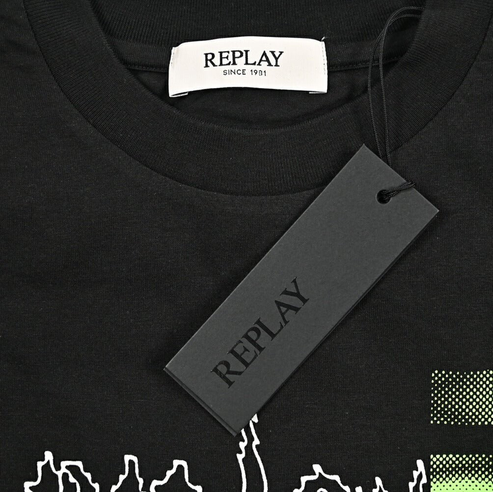 REPLAY コットン100% 長袖プリントTシャツ / レディース ブラック S | GUARDAROBA MILANO OFFICIAL STORE