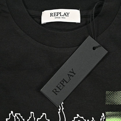 REPLAY コットン100% 長袖プリントTシャツ / レディース ブラック S | GUARDAROBA MILANO OFFICIAL STORE