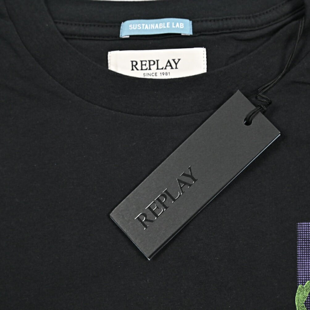 REPLAY オーガニックコットン100% 半袖Tシャツ / レディース ブラック S | GUARDAROBA MILANO OFFICIAL STORE