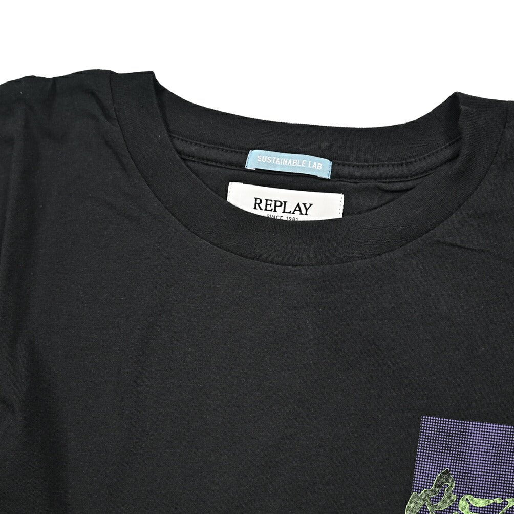 REPLAY オーガニックコットン100% 半袖Tシャツ / レディース ブラック S | GUARDAROBA MILANO OFFICIAL STORE
