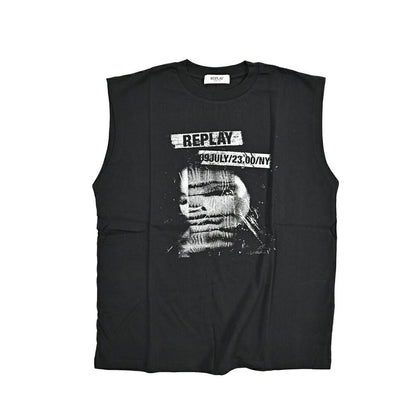 REPLAY コットン100% ノースリーブロゴTシャツ オーバーサイズフィット｜434946｜GUARDAROBA MILANO OFFICIAL STORE