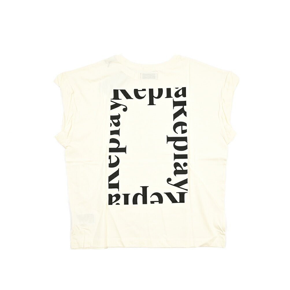 REPLAY オーガニックコットン100% ノースリーブTシャツ / レディース オフホワイト S | GUARDAROBA MILANO OFFICIAL STORE