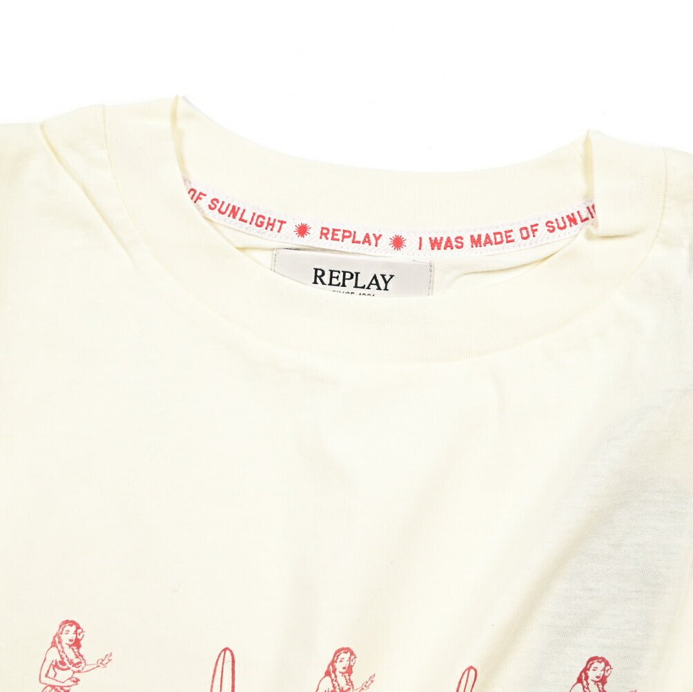 REPLAY コットン100% ノースリーブTシャツ / レディース オフホワイト S | GUARDAROBA MILANO OFFICIAL STORE