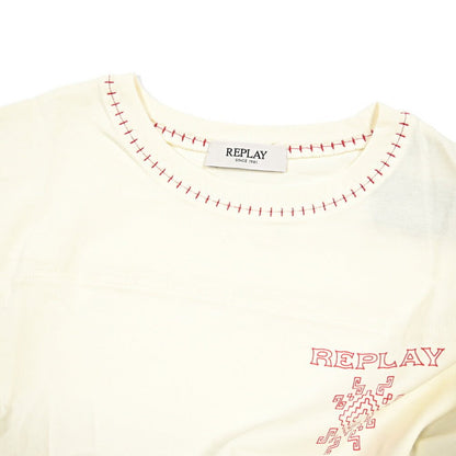 REPLAY コットン100% クロップド 半袖Tシャツ / レディース オフホワイト S | GUARDAROBA MILANO OFFICIAL STORE