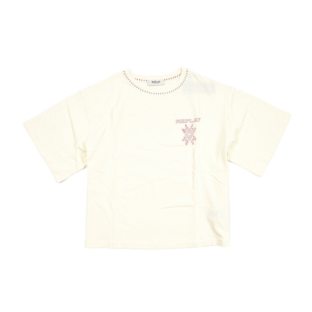 REPLAY コットン100% クロップド 半袖Tシャツ / レディース オフホワイト S | GUARDAROBA MILANO OFFICIAL STORE