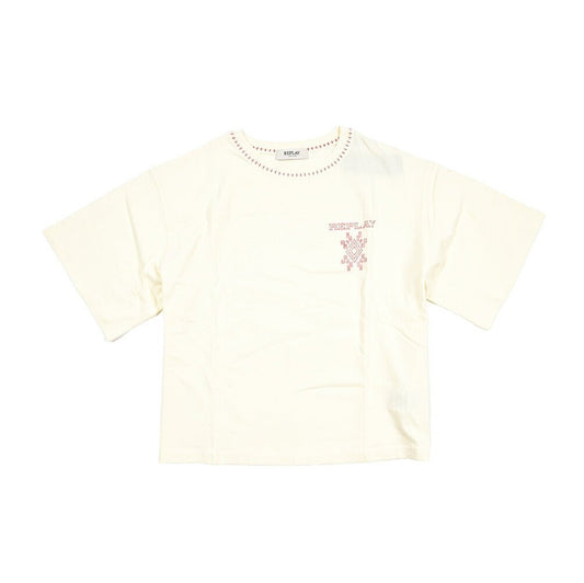 REPLAY コットン100% クロップド 半袖Tシャツ / レディース オフホワイト S | GUARDAROBA MILANO OFFICIAL STORE