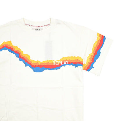 REPLAY コットン100% ワイドシルエット半袖Tシャツ / レディース ホワイト S | GUARDAROBA MILANO OFFICIAL STORE