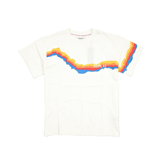 REPLAY コットン100% ワイドシルエット半袖Tシャツ / レディース ホワイト S | GUARDAROBA MILANO OFFICIAL STORE