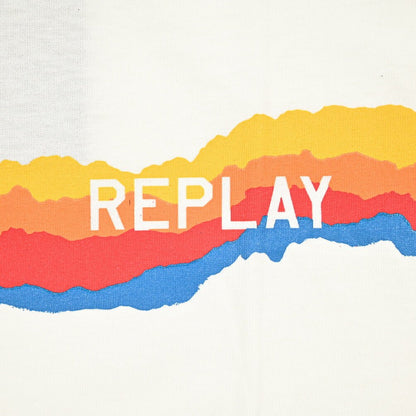 REPLAY コットン100% ワイドシルエット半袖Tシャツ / レディース ホワイト S | GUARDAROBA MILANO OFFICIAL STORE