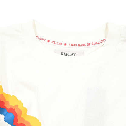 REPLAY コットン100% ワイドシルエット半袖Tシャツ / レディース ホワイト S | GUARDAROBA MILANO OFFICIAL STORE