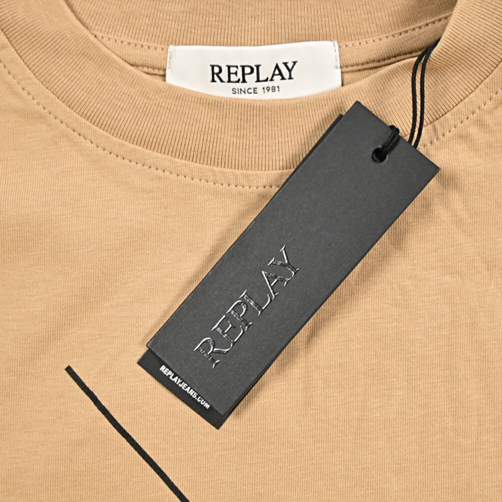 REPLAY コットン100% ワイドシルエット半袖Tシャツ / レディース ベージュ S | GUARDAROBA MILANO OFFICIAL STORE