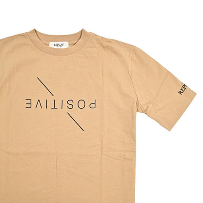 REPLAY コットン100% ワイドシルエット半袖Tシャツ / レディース ベージュ S | GUARDAROBA MILANO OFFICIAL STORE