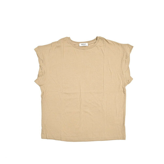 REPLAY コットン100% ノースリーブTシャツ / レディース ベージュ L | GUARDAROBA MILANO OFFICIAL STORE