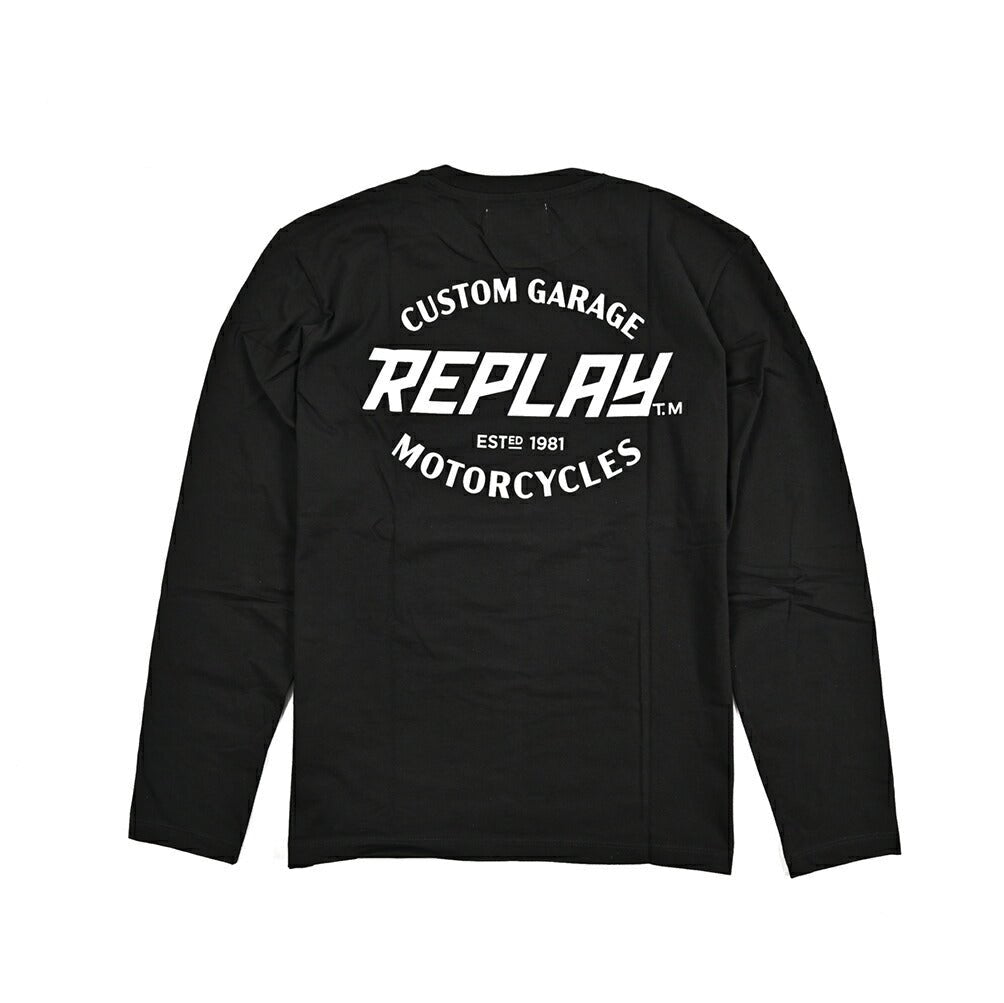 REPLAY コットン100% 長袖Tシャツ ブラック M | GUARDAROBA MILANO OFFICIAL STORE