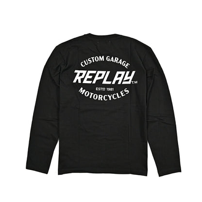 REPLAY コットン100% 長袖Tシャツ ブラック M | GUARDAROBA MILANO OFFICIAL STORE
