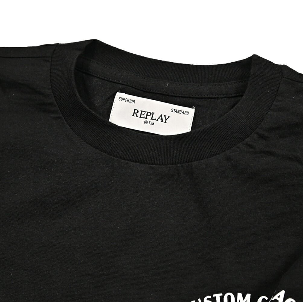 REPLAY コットン100% 長袖Tシャツ ブラック M | GUARDAROBA MILANO OFFICIAL STORE