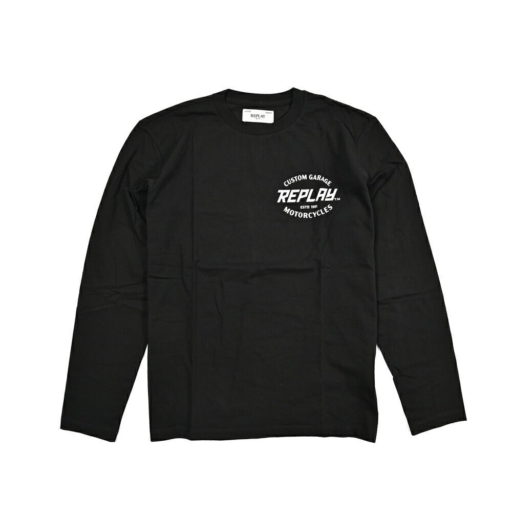 REPLAY コットン100% 長袖Tシャツ ブラック M | GUARDAROBA MILANO OFFICIAL STORE