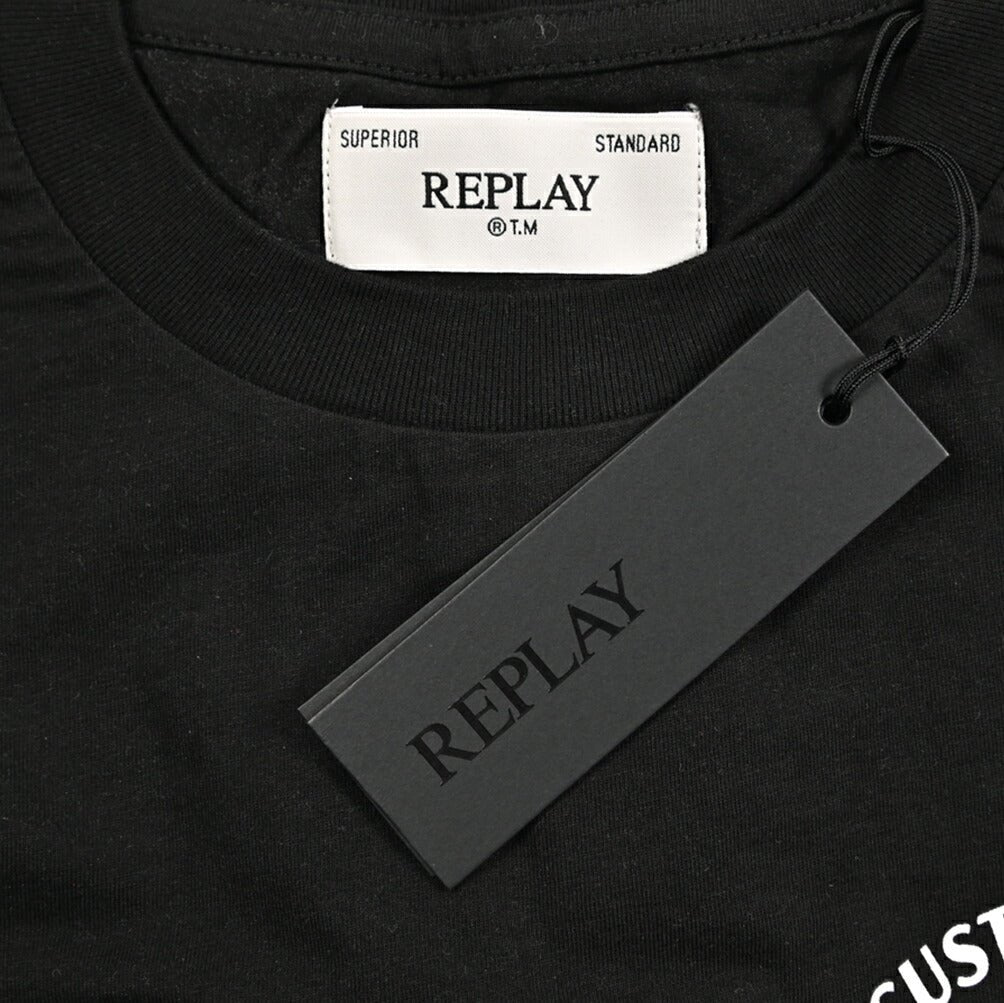 REPLAY コットン100% 長袖Tシャツ ブラック M | GUARDAROBA MILANO OFFICIAL STORE