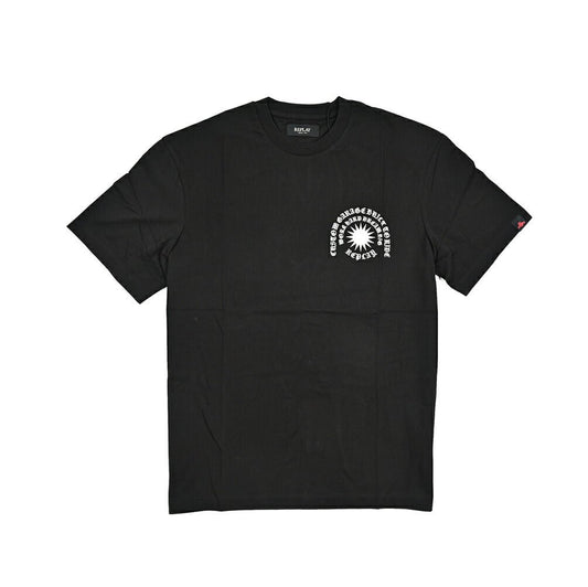 REPLAY コットン100% ワンポイントロゴ半袖Tシャツ ブラック L | GUARDAROBA MILANO OFFICIAL STORE