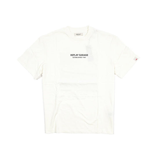 REPLAY コットン100% リラックスフィット半袖Tシャツ ホワイト L | GUARDAROBA MILANO OFFICIAL STORE